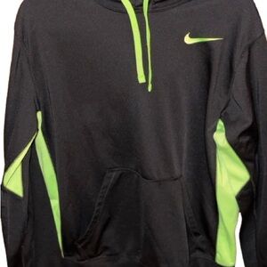 Nike Black and Neon Green Hoodie men’s Medium